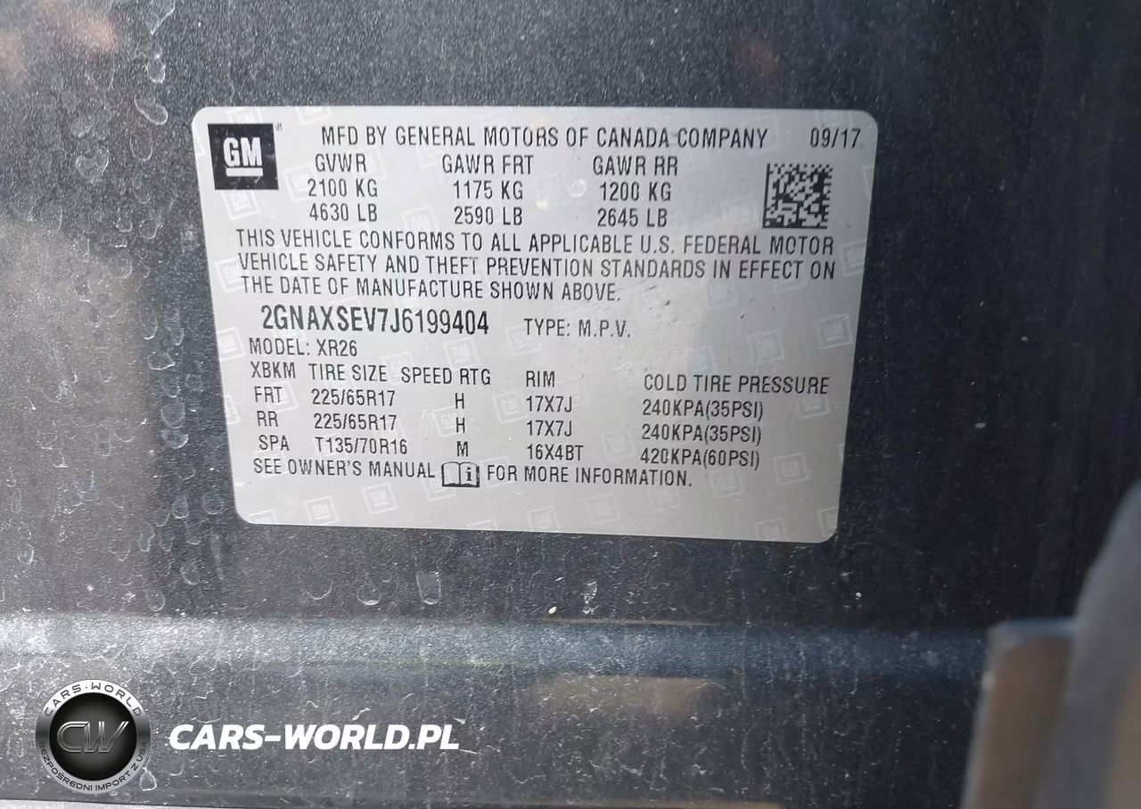 2018 Chevrolet Equinox Lt VIN:2GNAXSEV7J6199404 - 9