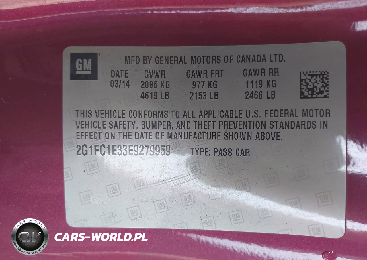 2014 Chevrolet Camaro 2Lt VIN:2G1FC1E33E9279959 - 9