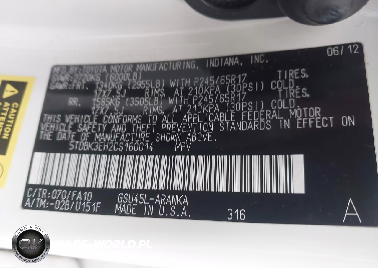 2012 Toyota Highlander Base V6 VIN:5TDBK3EH2CS160014 - 9