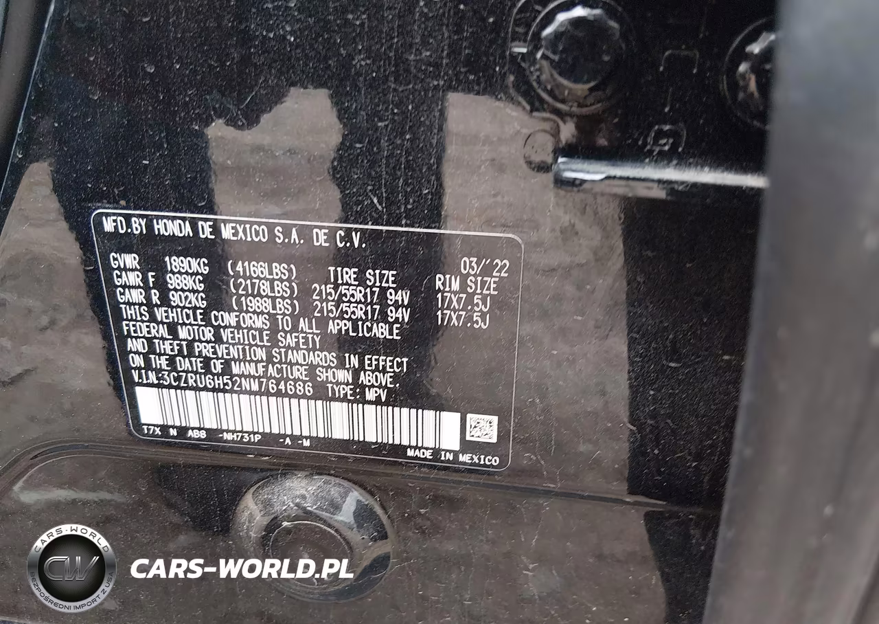 2022 Honda Hr-V Awd Ex VIN:3CZRU6H52NM764686 - 9