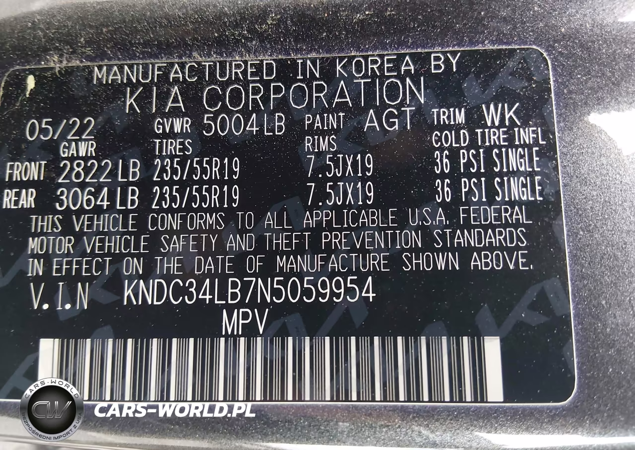 2022 Kia Ev6 Light VIN:KNDC34LB7N5059954 - 9