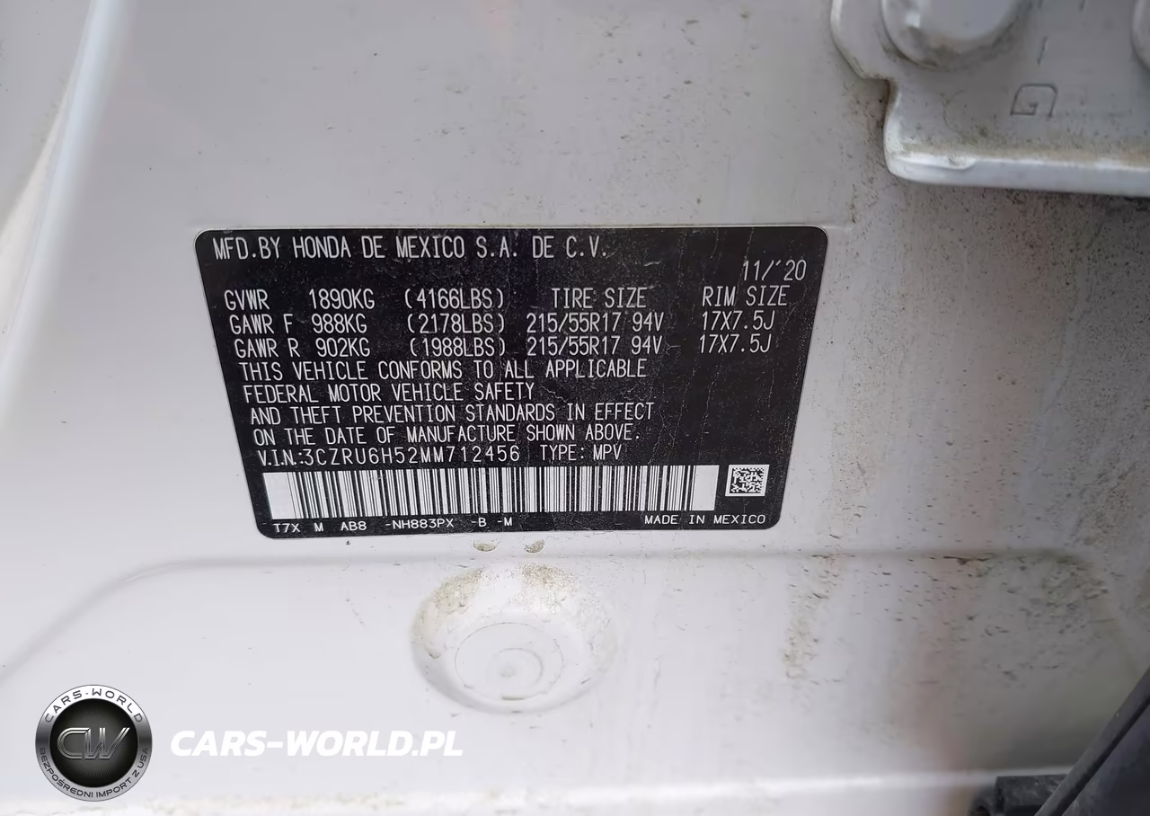 2021 Honda Hr-V Awd Ex VIN:3CZRU6H52MM712456 - 9