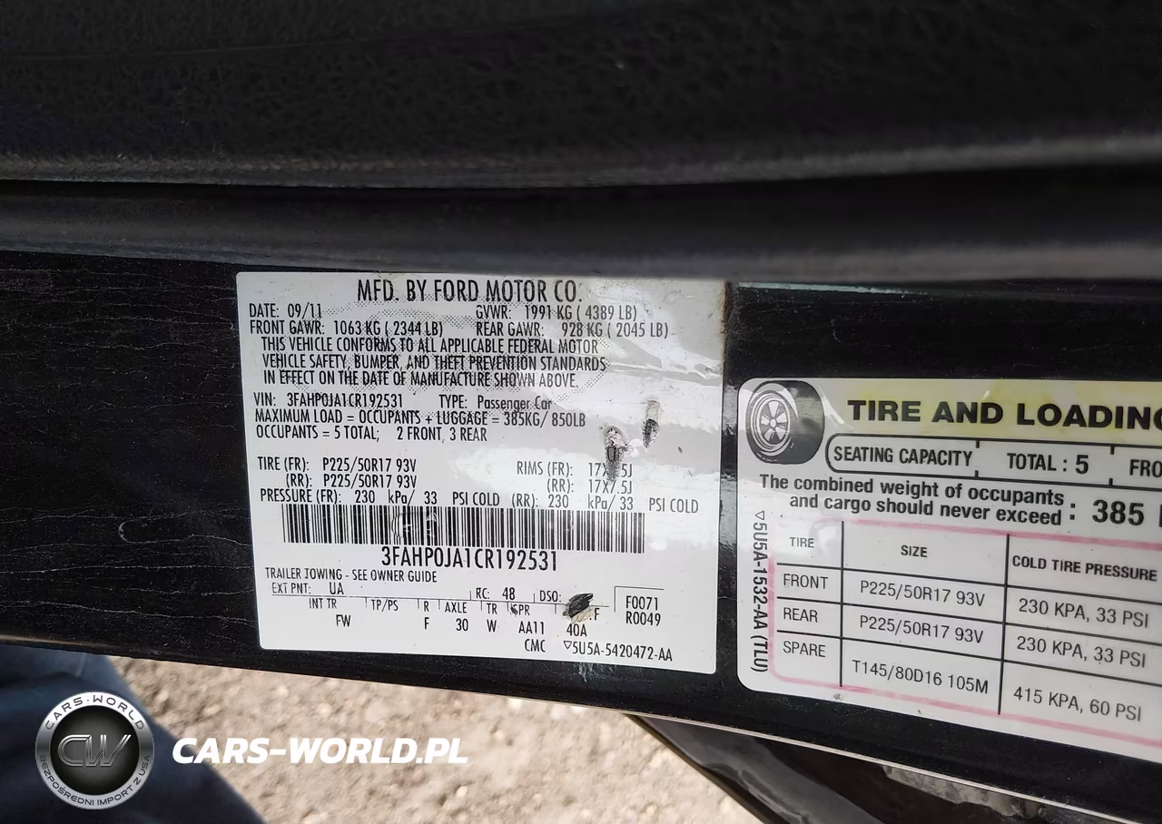 2012 Ford Fusion Sel VIN:3FAHP0JA1CR192531 - 9