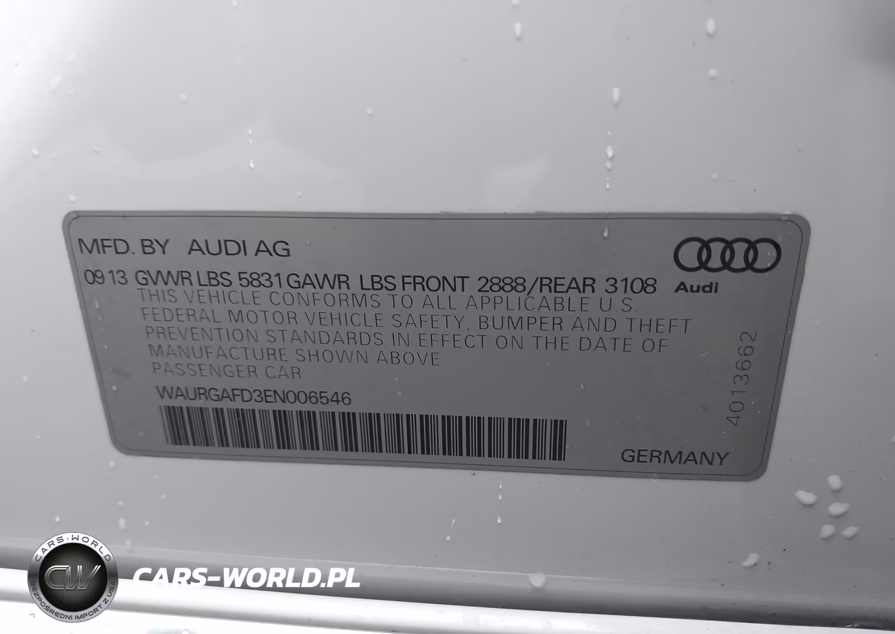 2014 Audi A8 L 3.0T VIN:WAURGAFD3EN006546 - 9