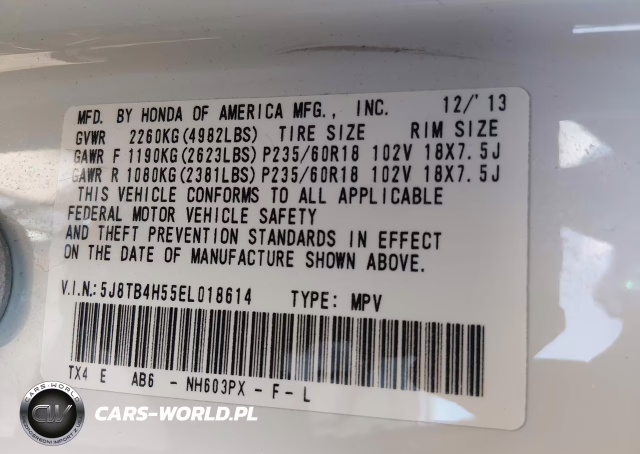 2014 Acura Rdx VIN:5J8TB4H55EL018614 - 9