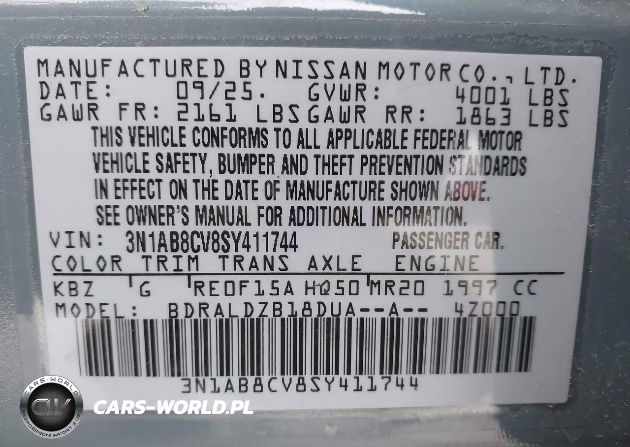 2025 Nissan Sentra Sv VIN:3N1AB8CV8SY411744 - 9