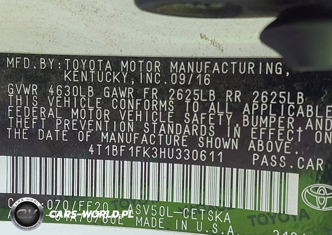 2017 Toyota Camry Se VIN:4T1BF1FK3HU330611 - 9