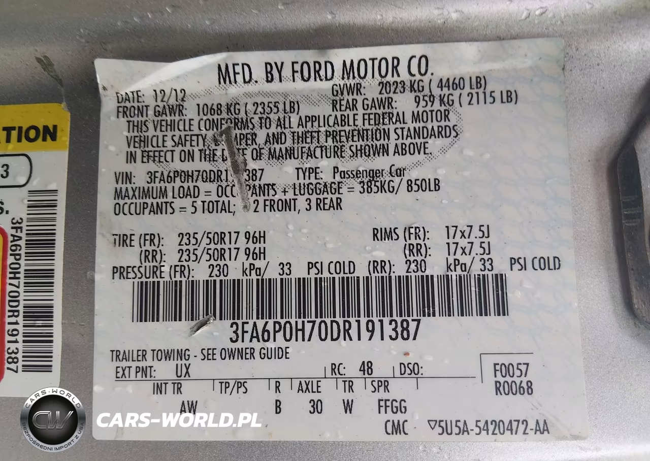 2013 Ford Fusion Se VIN:3FA6P0H70DR191387 - 9