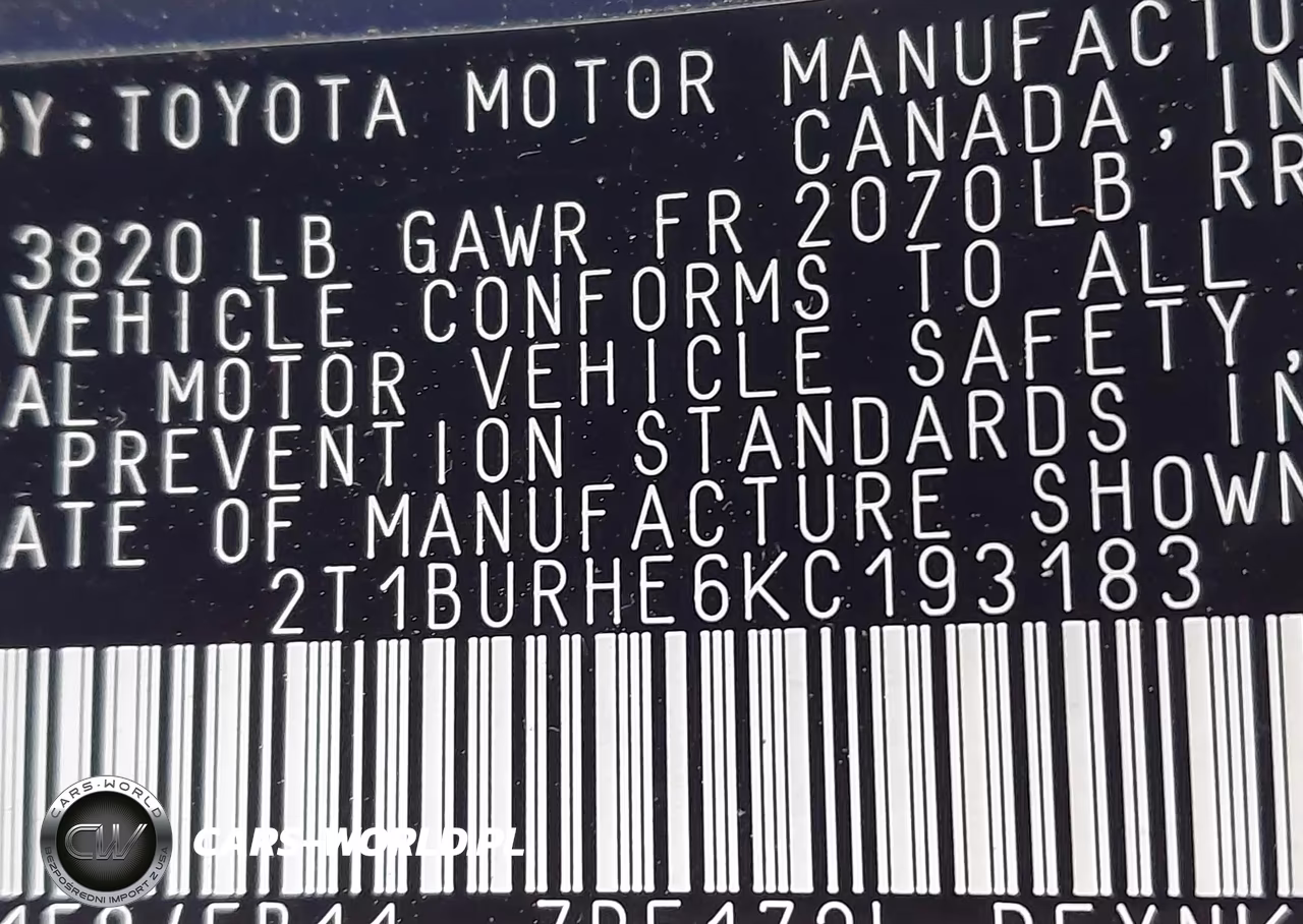 2019 Toyota Corolla Le VIN:2T1BURHE6KC193183 - 9