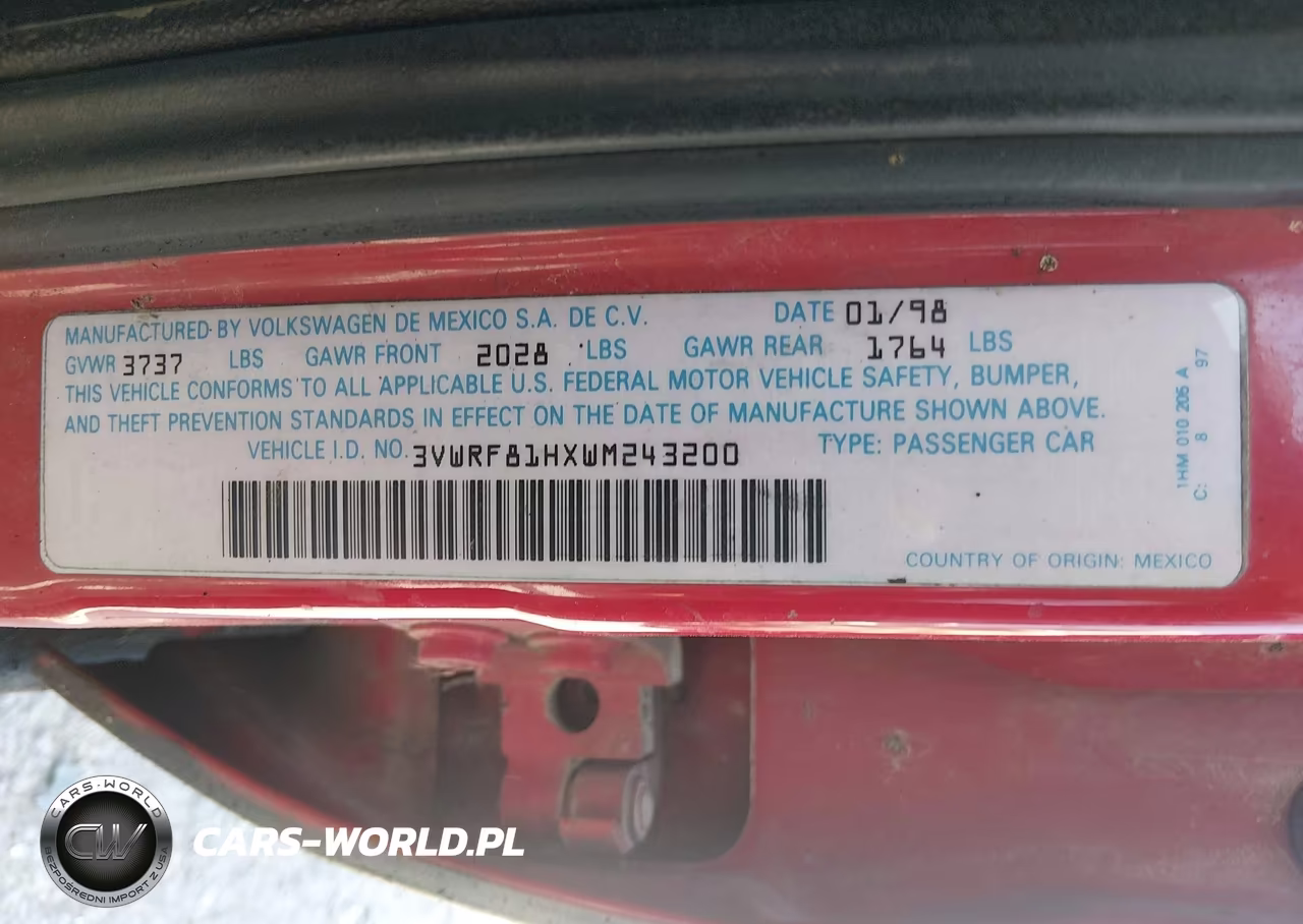1998 Volkswagen Jetta Tdi VIN:3VWRF81HXWM243200 - 9