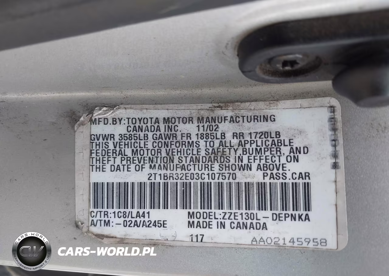 2003 Toyota Corolla Le VIN:2T1BR32E03C107570 - 9
