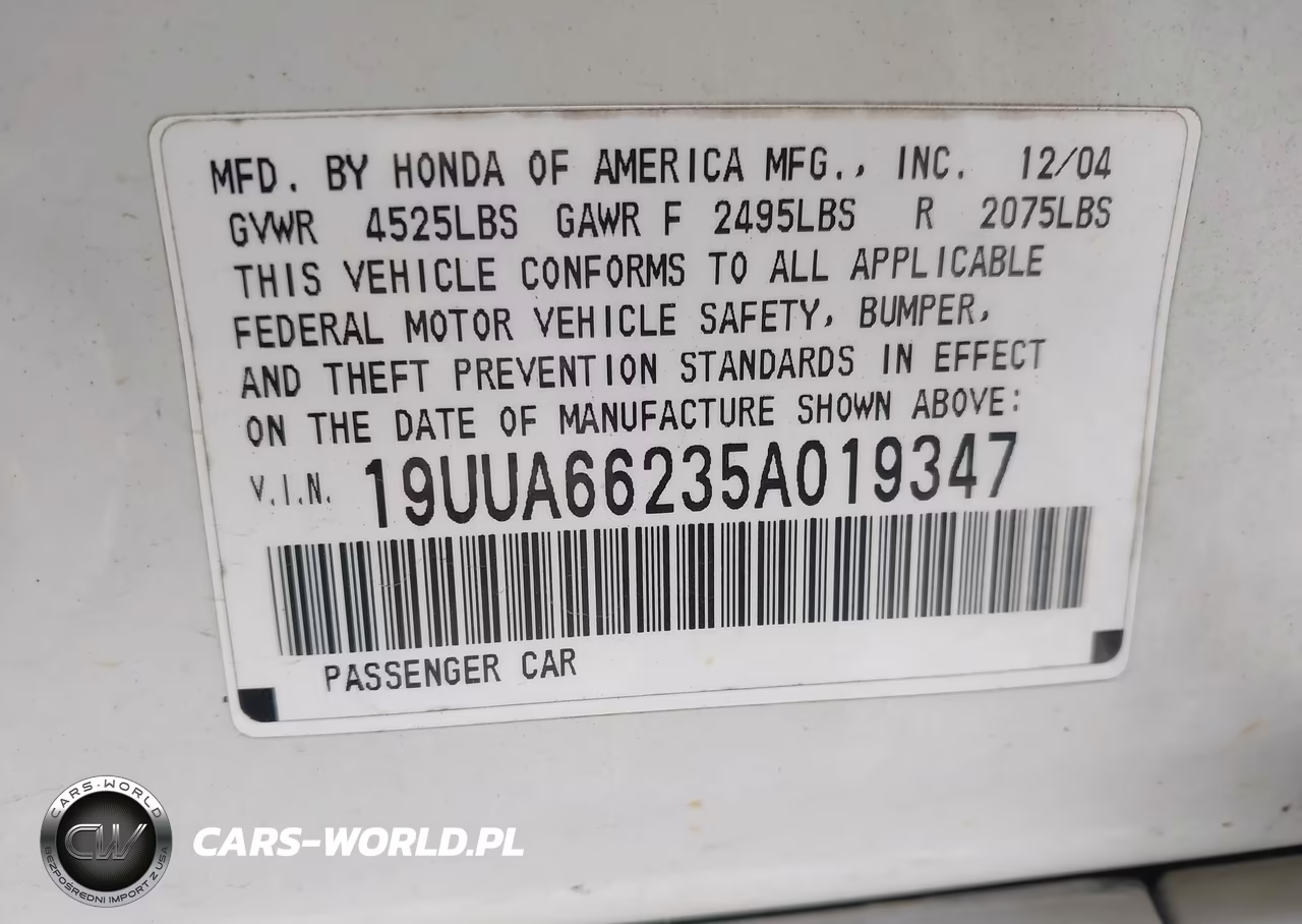 2005 Acura Tl VIN:19UUA66235A019347 - 9