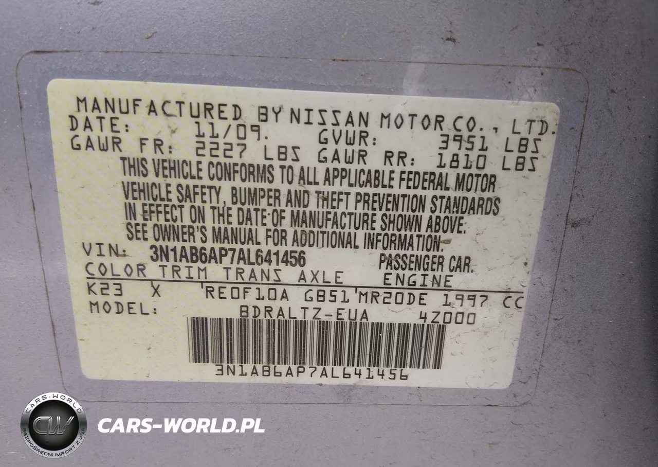 2010 Niss Sentra 2.0 VIN:3N1AB6AP7AL641456 - 9