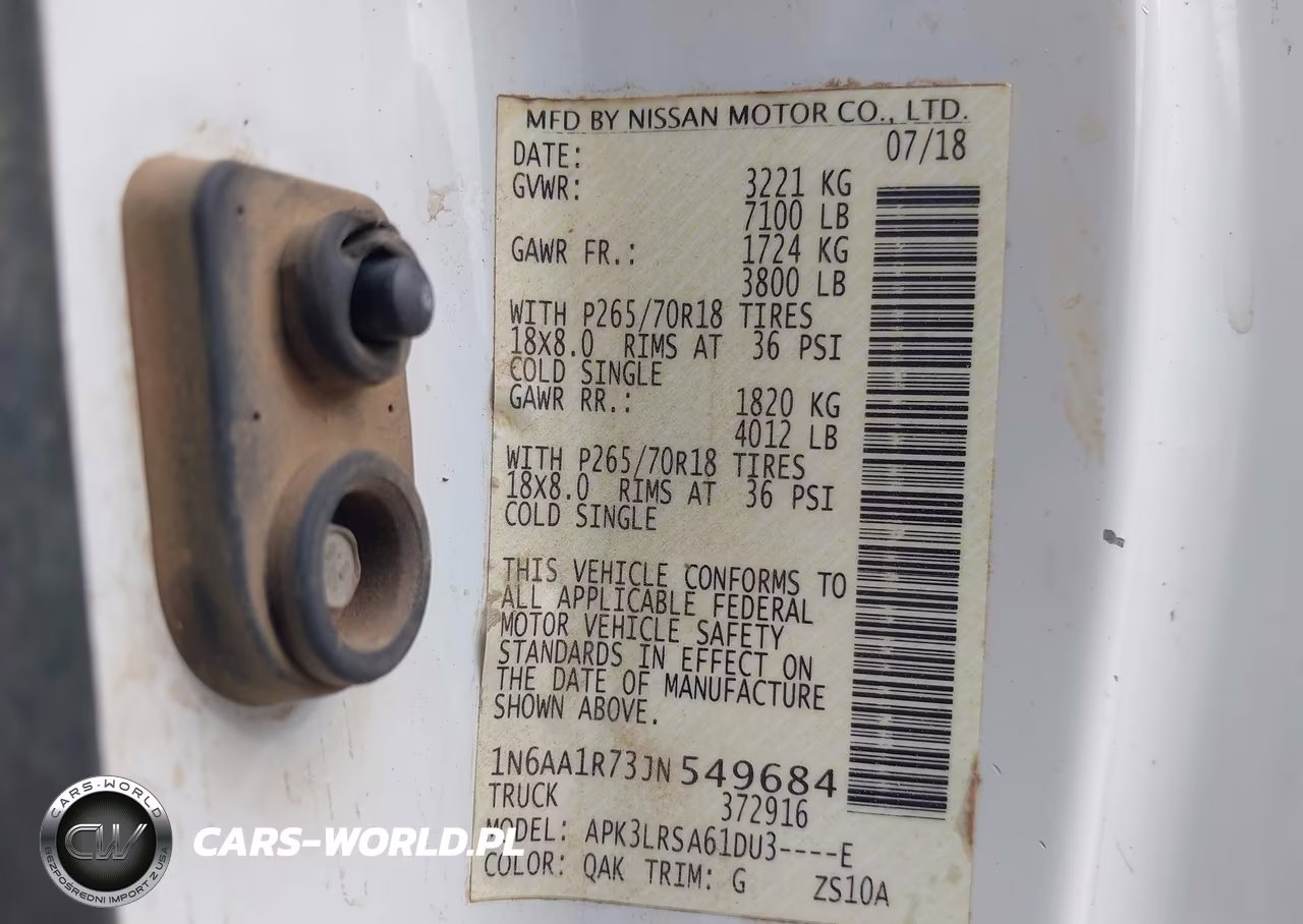 2018 Nissan Titan S VIN:1N6AA1R73JN549684 - 9