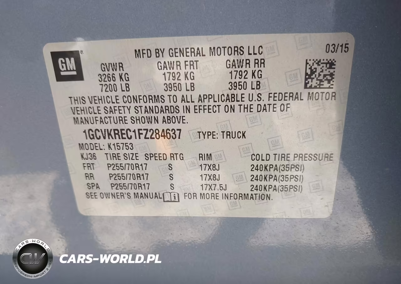 2015 Chevrolet Silverado 1500 1Lt VIN:1GCVKREC1FZ284637 - 9