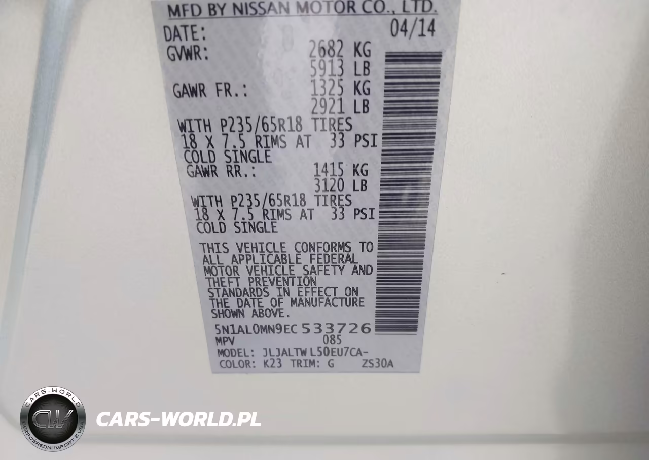 2014 Infiniti Qx60 VIN:5N1AL0MN9EC533726 - 9