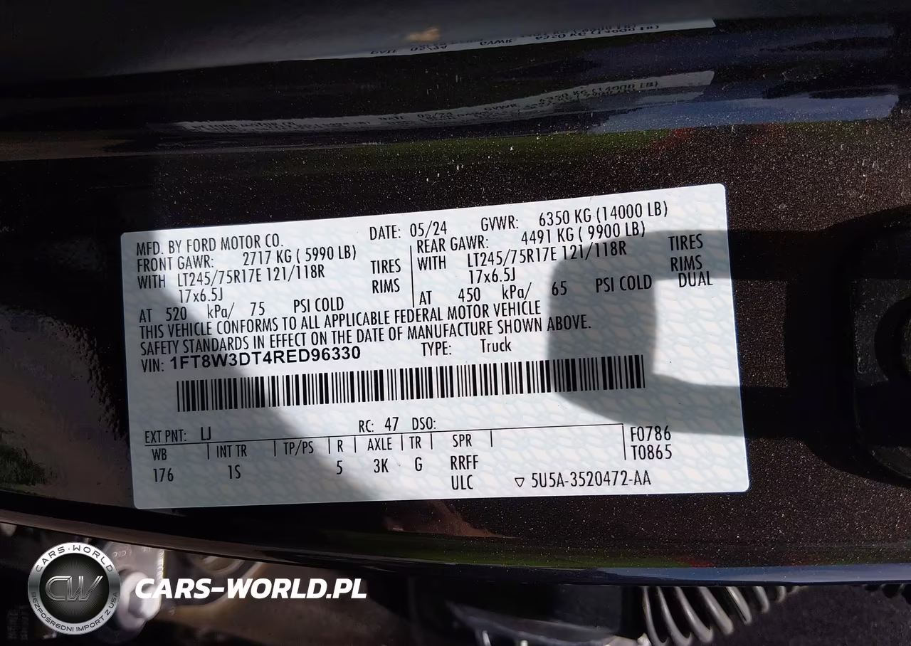 2024 Ford F-350 Xl VIN:1FT8W3DT4RED96330 - 9
