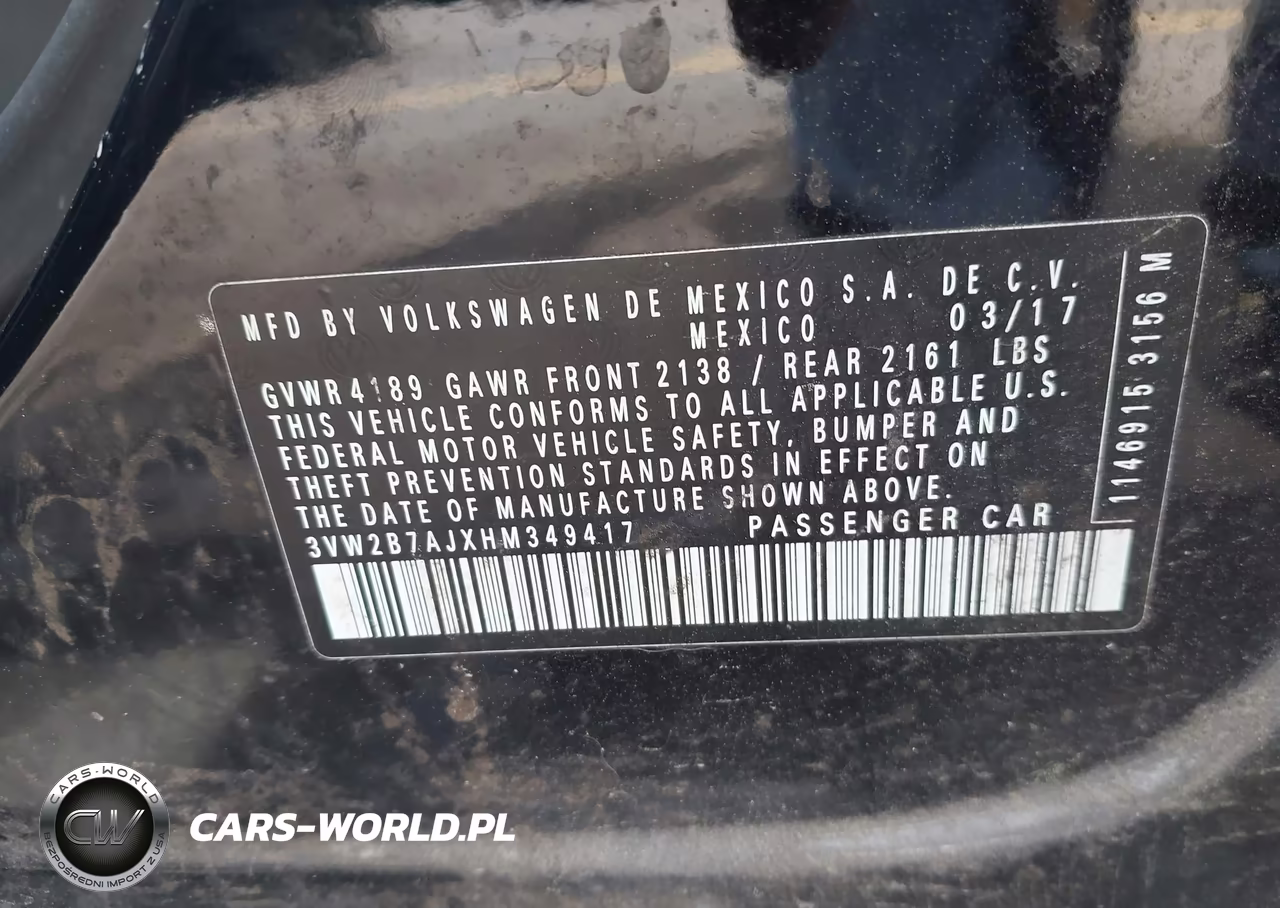 2017 Volkswagen Jetta 1.4T S VIN:3VW2B7AJXHM349417 - 9