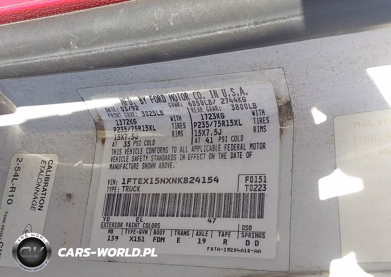 1992 Ford F150 VIN:1FTEX15NXNKB24154 - 9