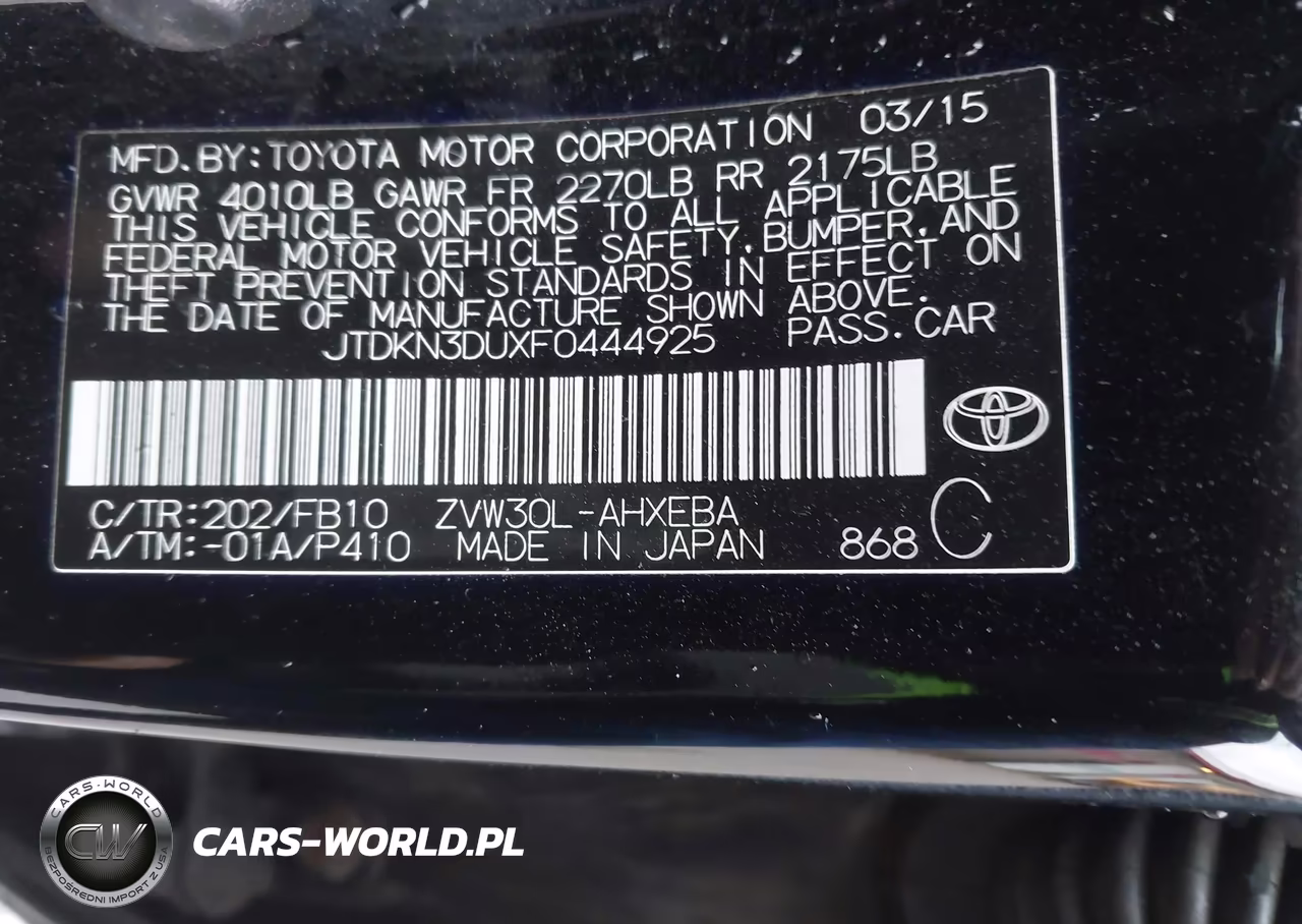 2015 Toyota Prius Two VIN:JTDKN3DUXF0444925 - 9