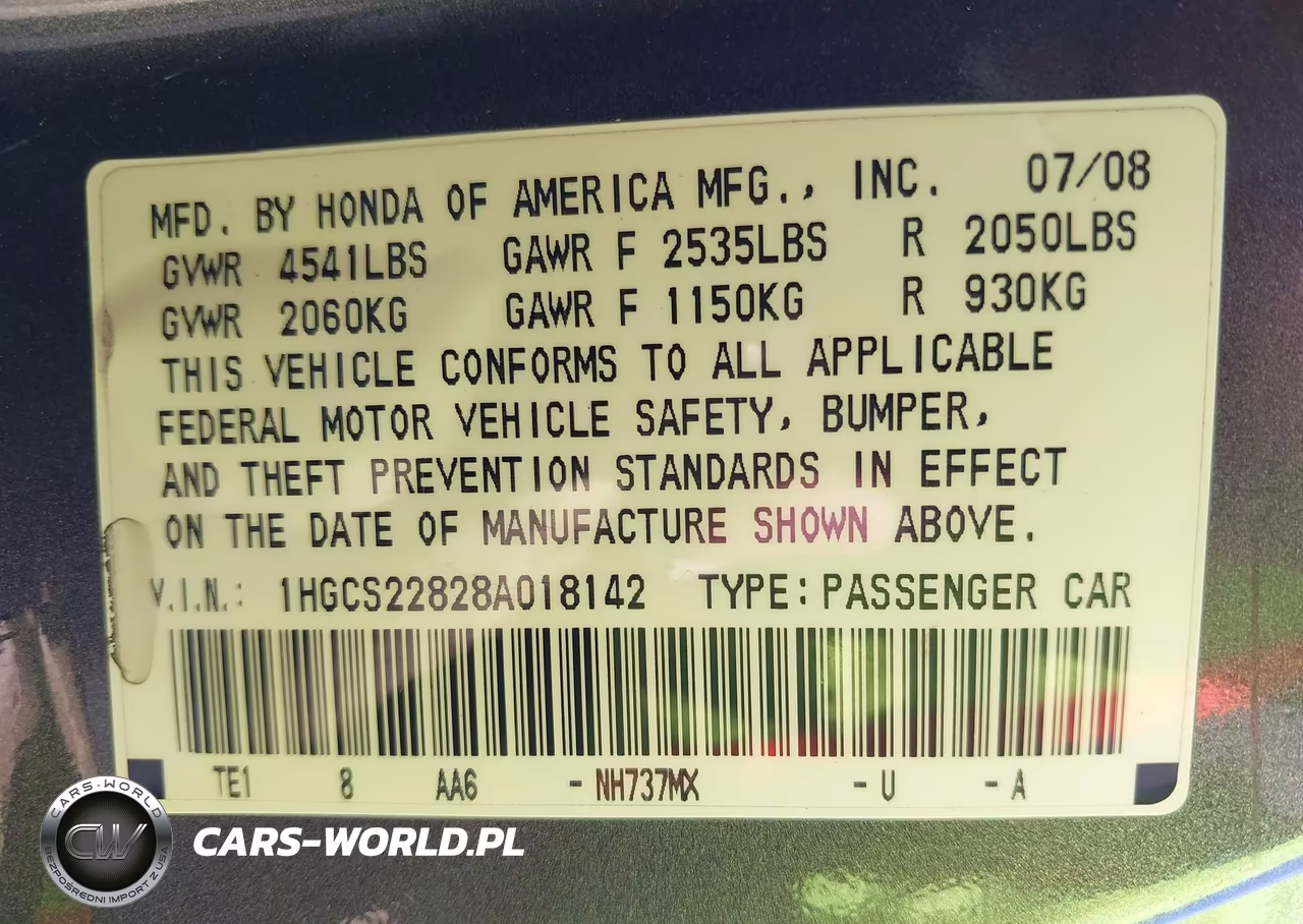 2008 Honda Accord 3.5 Ex-L VIN:1HGCS22828A018142 - 9