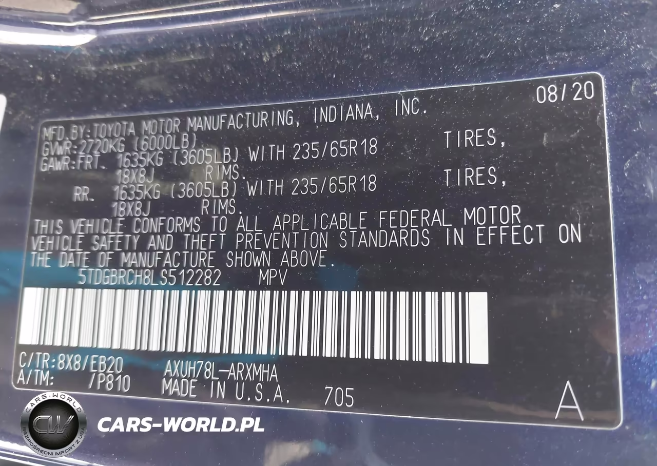 2020 Toyota Highlander Hybrid Xle VIN:5TDGBRCH8LS512282 - 9