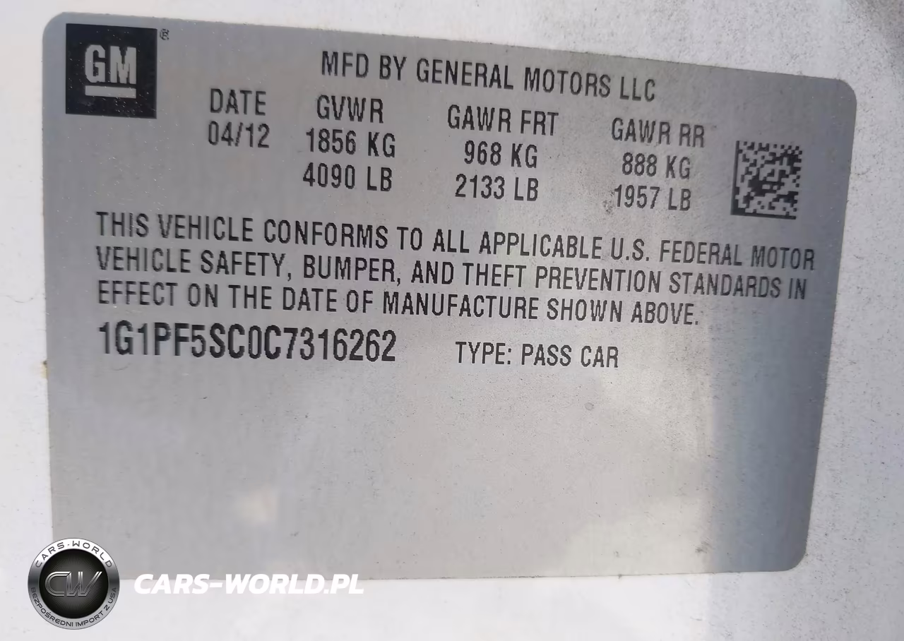 2012 Chevrolet Cruze 1Lt VIN:1G1PF5SC0C7316262 - 9