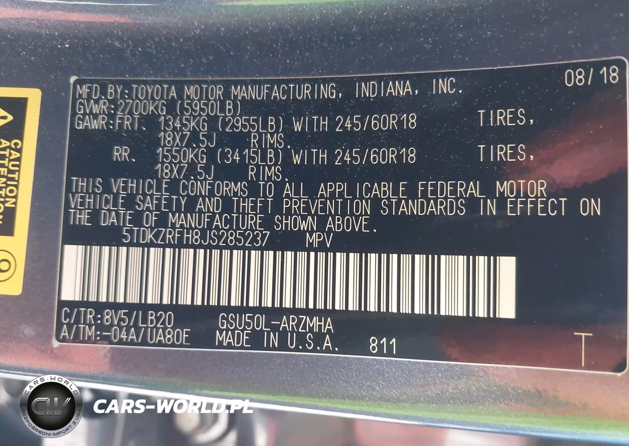 2018 Toyota Highlander Xle VIN:5TDKZRFH8JS285237 - 9