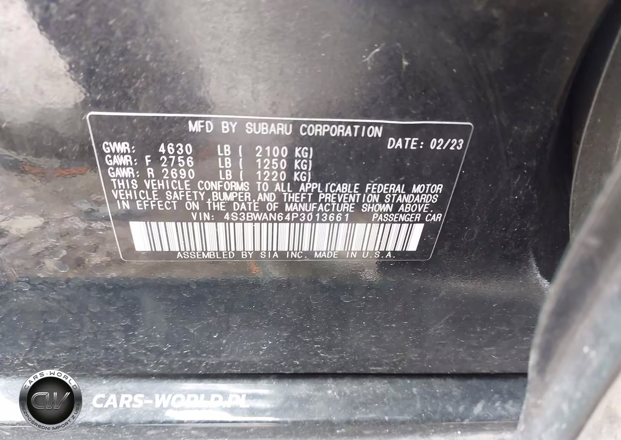 2023 Subaru Legacy Limited VIN:4S3BWAN64P3013661 - 9