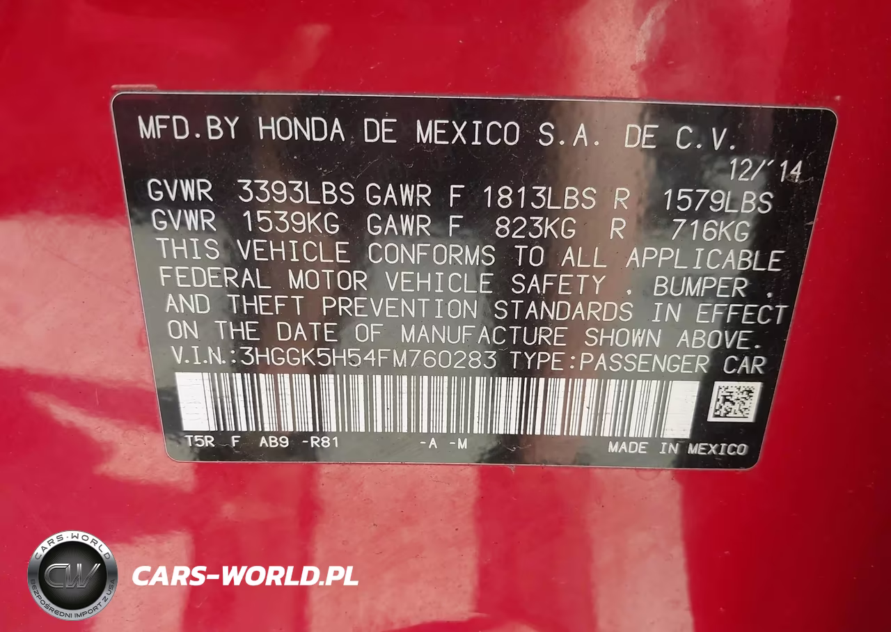 2015 Honda Fit Lx VIN:3HGGK5H54FM760283 - 9
