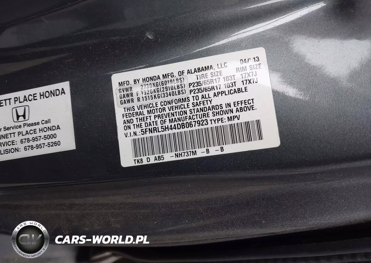 2013 Honda Odyssey Ex VIN:5FNRL5H44DB067923 - 9