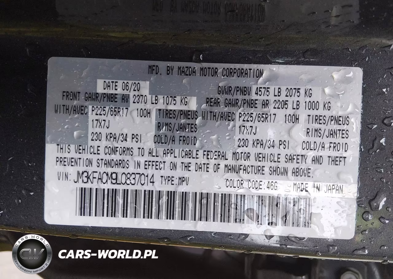 2020 Mazda Cx-5 Touring VIN:JM3KFACM9L0837014 - 9