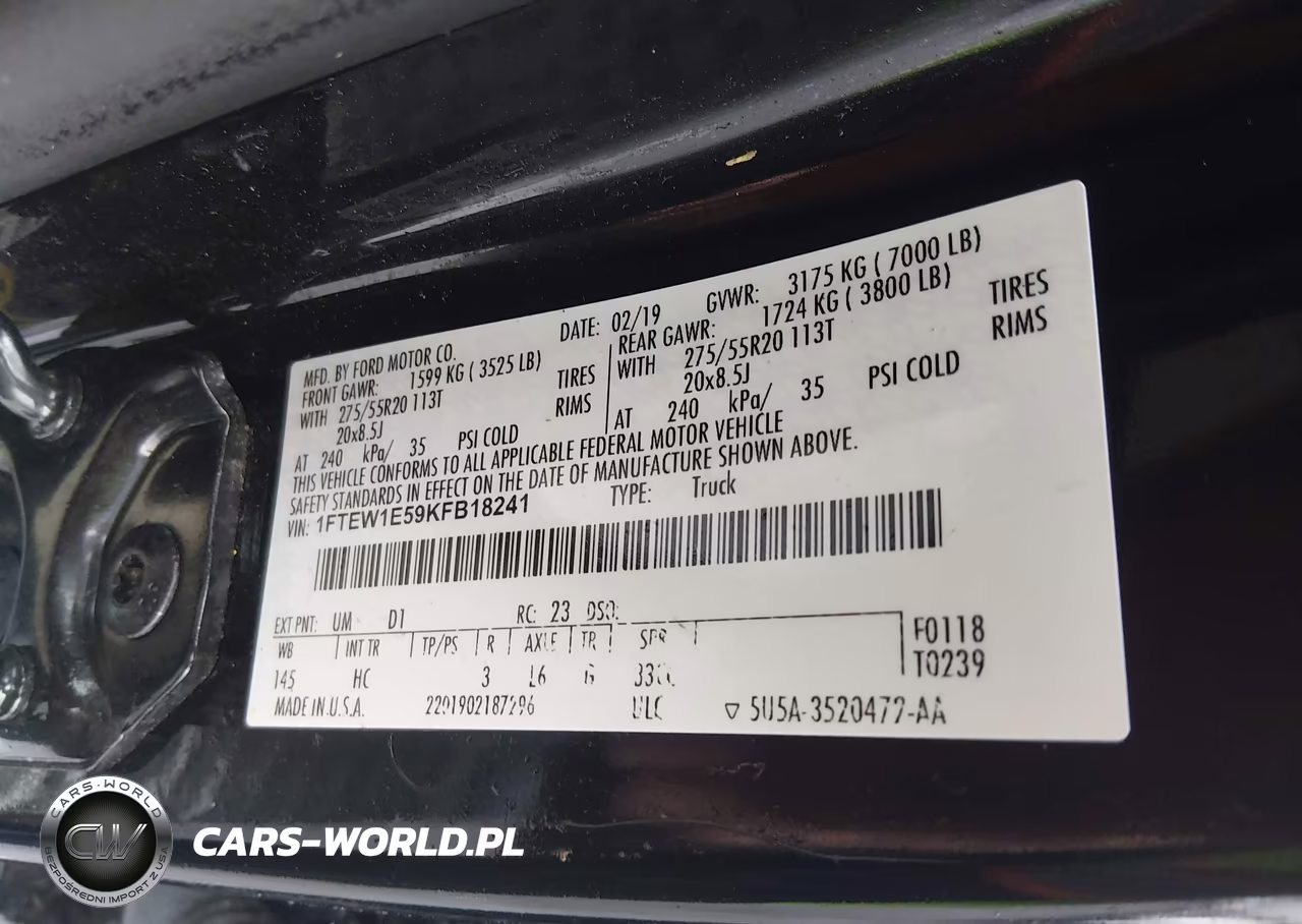2019 Ford F-150 Lariat VIN:1FTEW1E59KFB18241 - 9