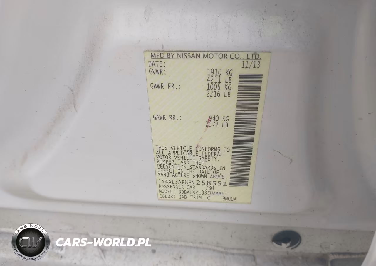2014 Nissan Altima 2.5 Sl VIN:1N4AL3AP8EN258551 - 9