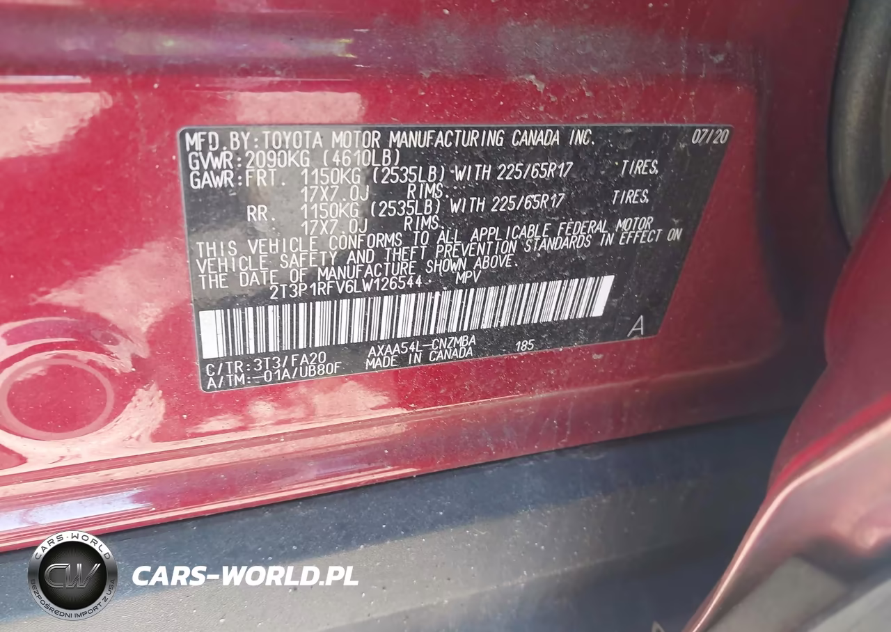 2020 Toyota Rav4 Xle VIN:2T3P1RFV6LW126544 - 9