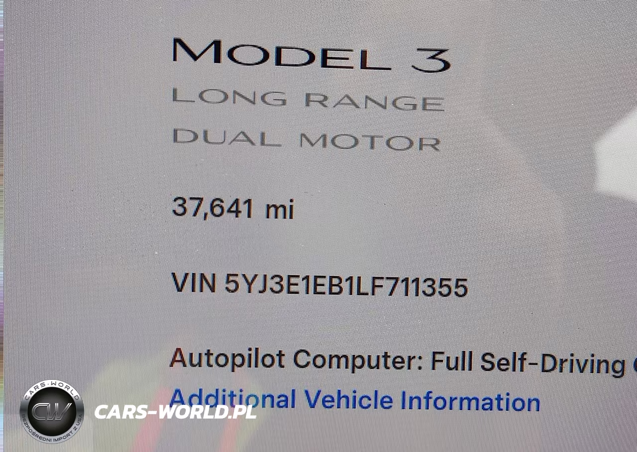 2020 Tesla Model 3 Long Range Dual Motor All-Wheel Drive VIN:5YJ3E1EB1LF711355 - 15
