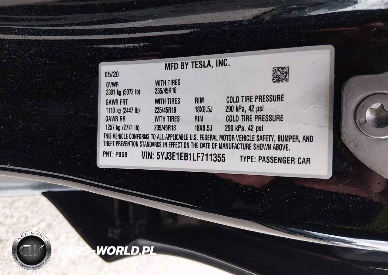 2020 Tesla Model 3 Long Range Dual Motor All-Wheel Drive VIN:5YJ3E1EB1LF711355 - 9