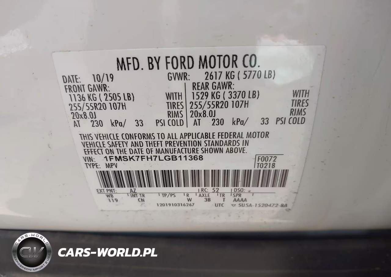 2020 Ford Explorer Limited VIN:1FMSK7FH7LGB11368 - 9
