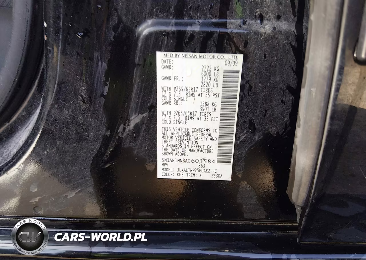 2010 Nissan Pathfinder Se VIN:5N1AR1NN8AC603584 - 9