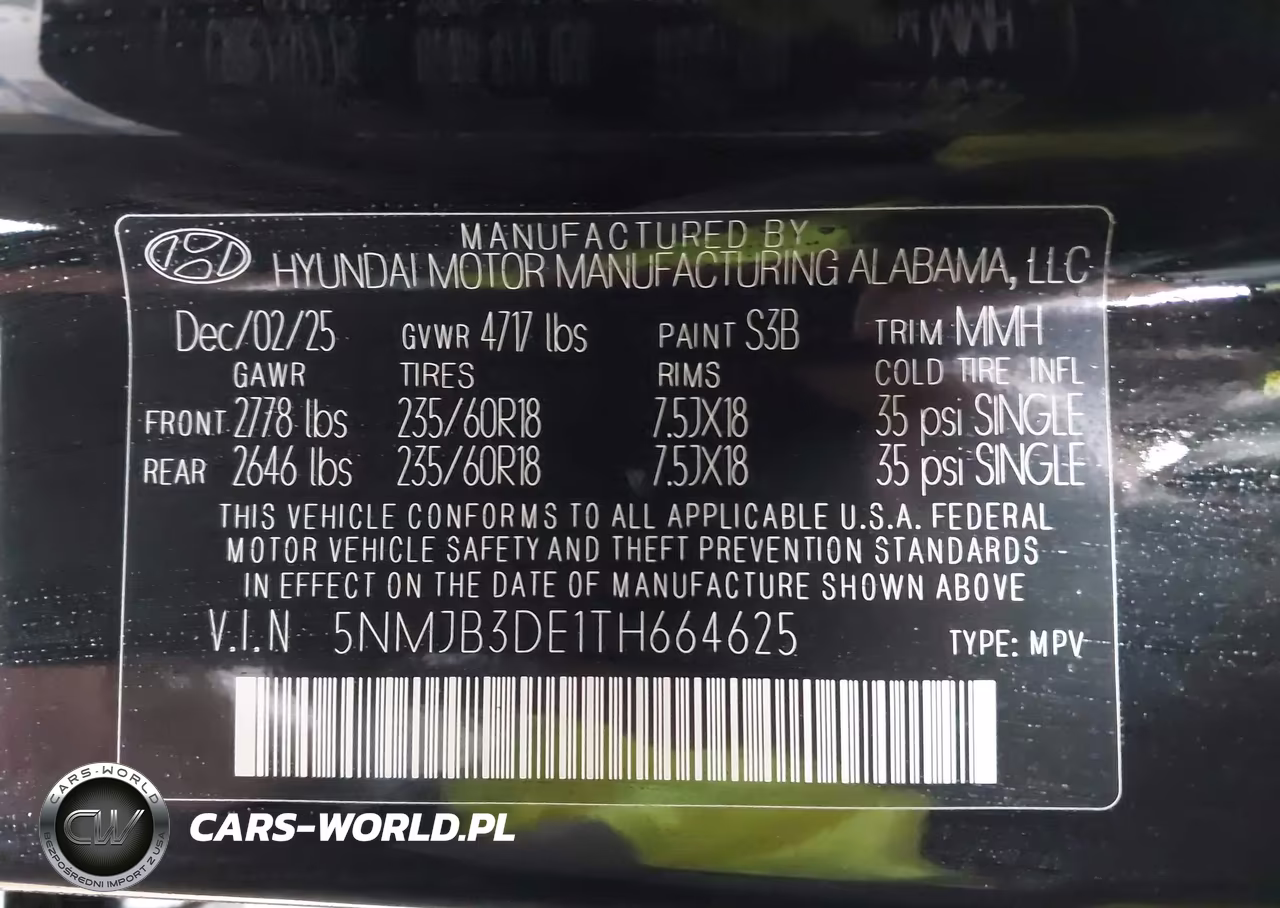 2026 Hyundai Tucson Sel VIN:5NMJB3DE1TH664625 - 9