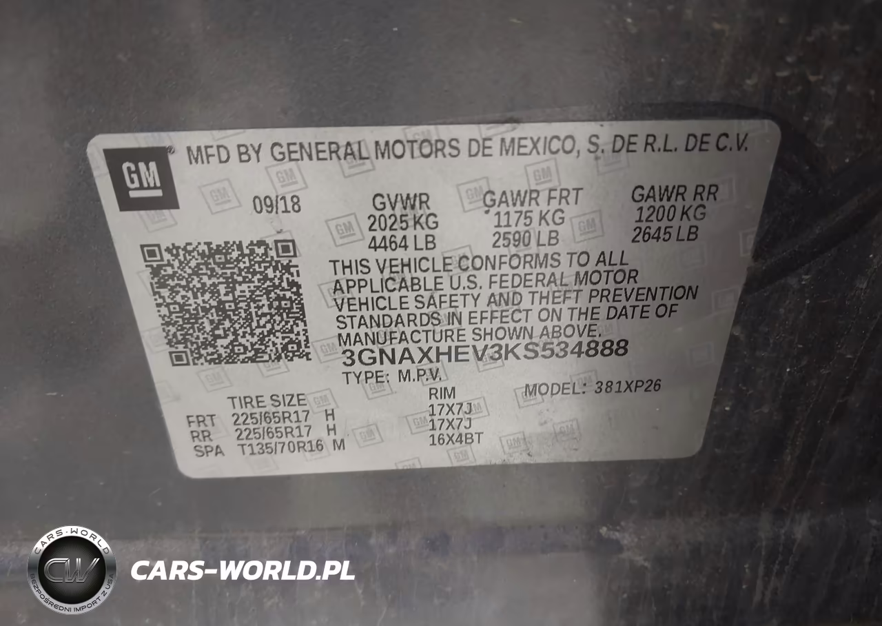 2019 Chevrolet Equinox Ls VIN:3GNAXHEV3KS534888 - 9