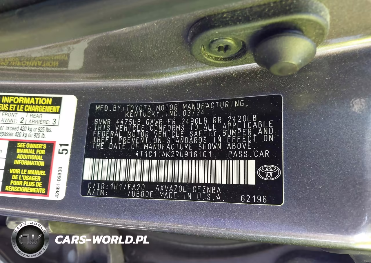 2024 Toyota Camry Le VIN:4T1C11AK2RU916101 - 9