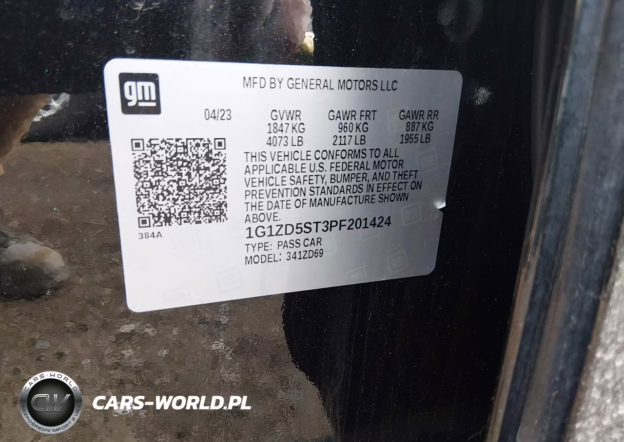 2023 Chevrolet Malibu Lt VIN:1G1ZD5ST3PF201424 - 9