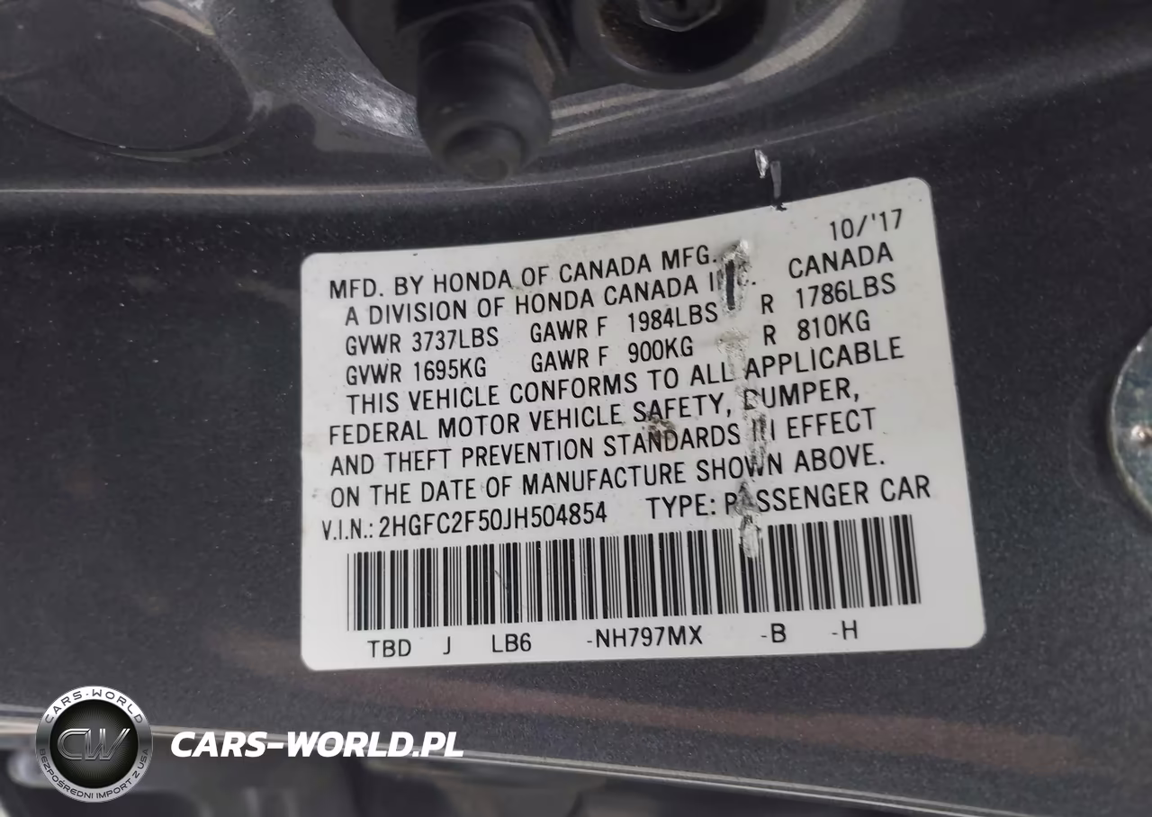 2018 Honda Civic Lx VIN:2HGFC2F50JH504854 - 9
