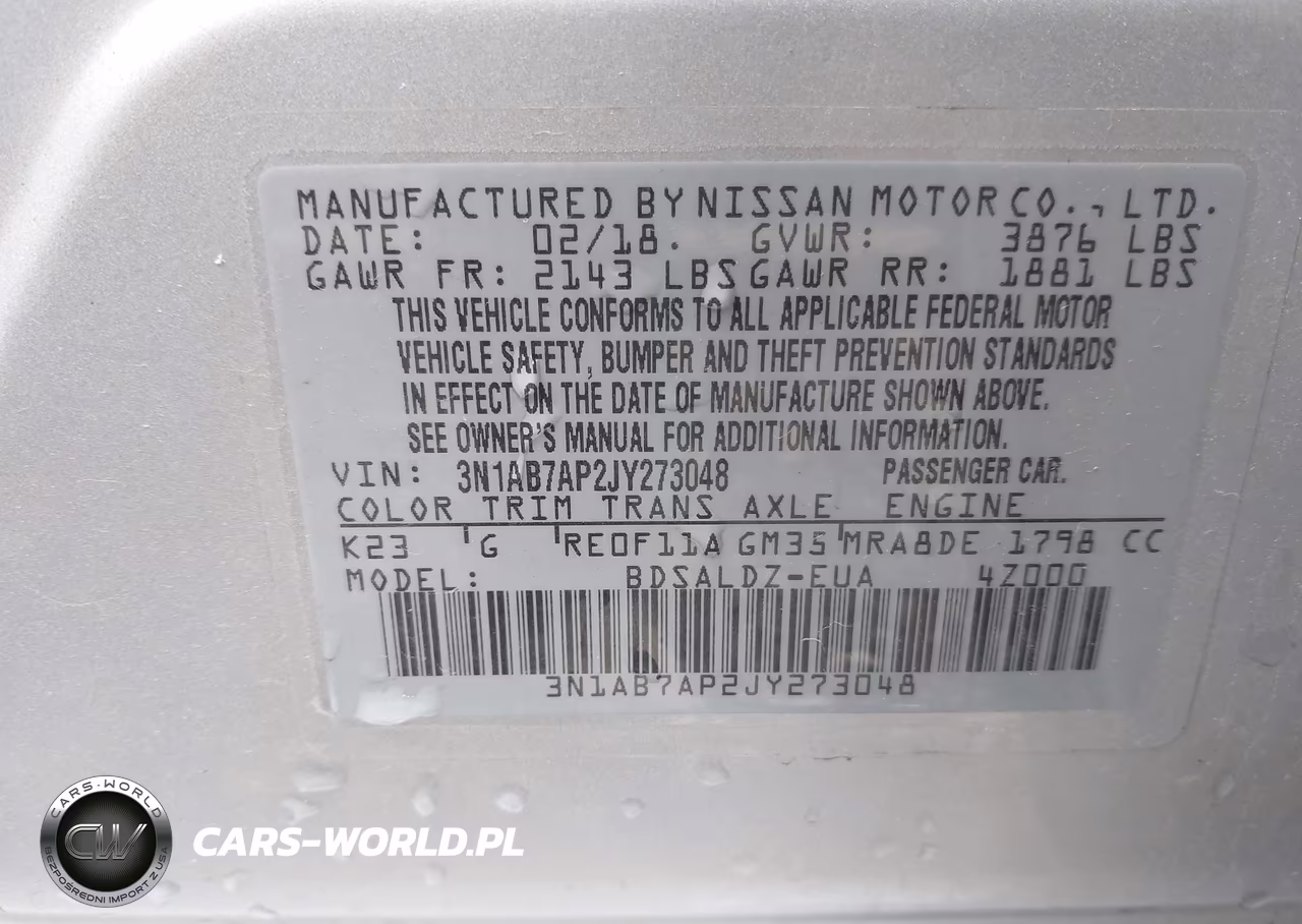 2018 Nissan Sentra Sv VIN:3N1AB7AP2JY273048 - 9