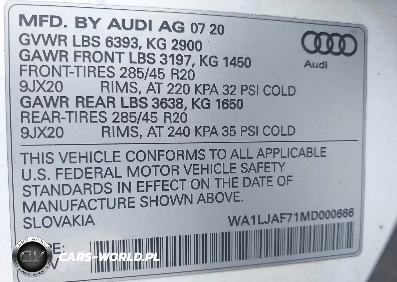 2021 Audi Q7 Premium Plus 45 Tfsi Quattro Tiptronic VIN:WA1LJAF71MD000666 - 9