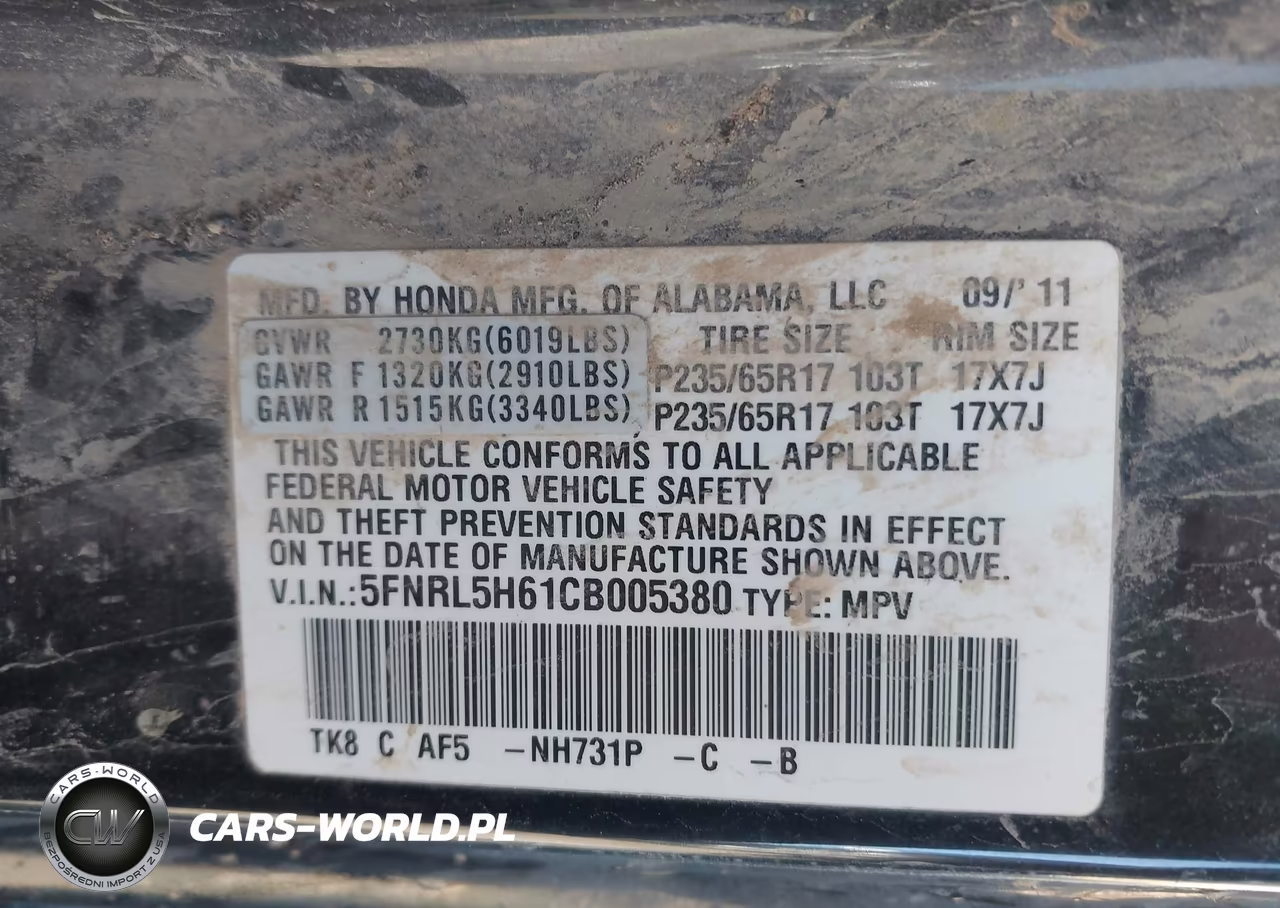 2012 Honda Odyssey Ex-L VIN:5FNRL5H61CB005380 - 9