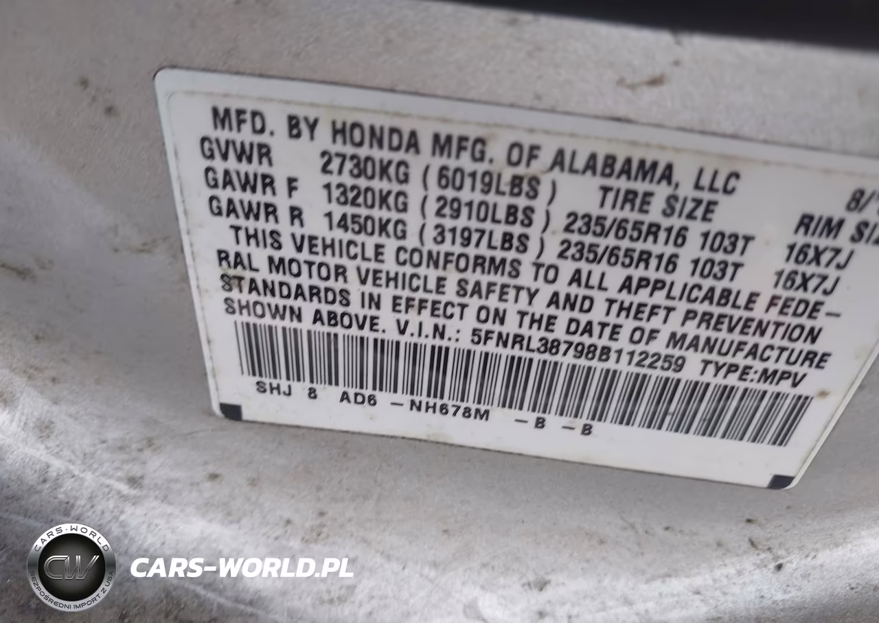 2008 Honda Odyssey Ex-L VIN:5FNRL38798B112259 - 9