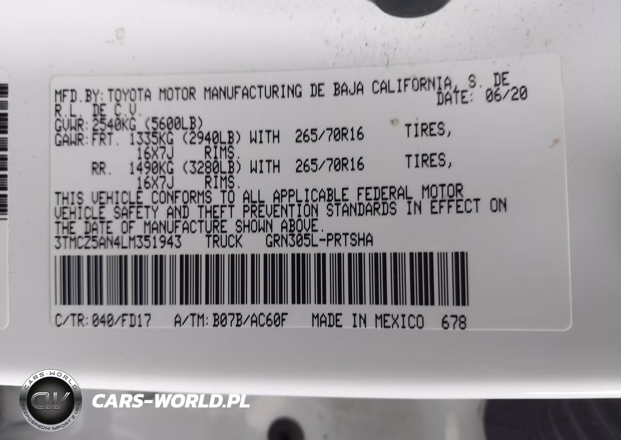 2020 Toyota Tacoma Trd Off-Road VIN:3TMCZ5AN4LM351943 - 9