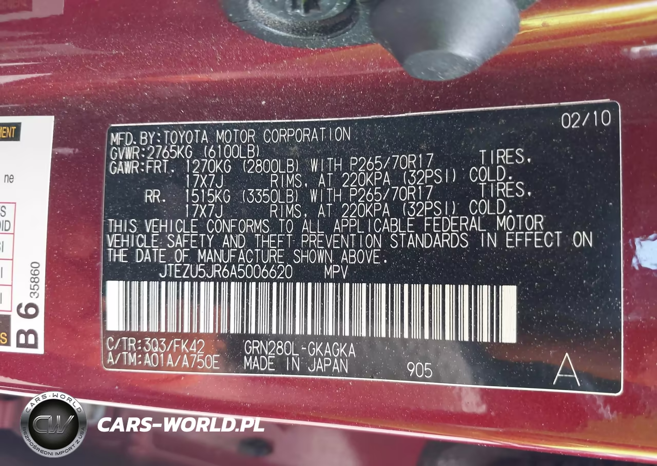 2010 Toyota 4Runner Sr5 V6 VIN:JTEZU5JR6A5006620 - 9